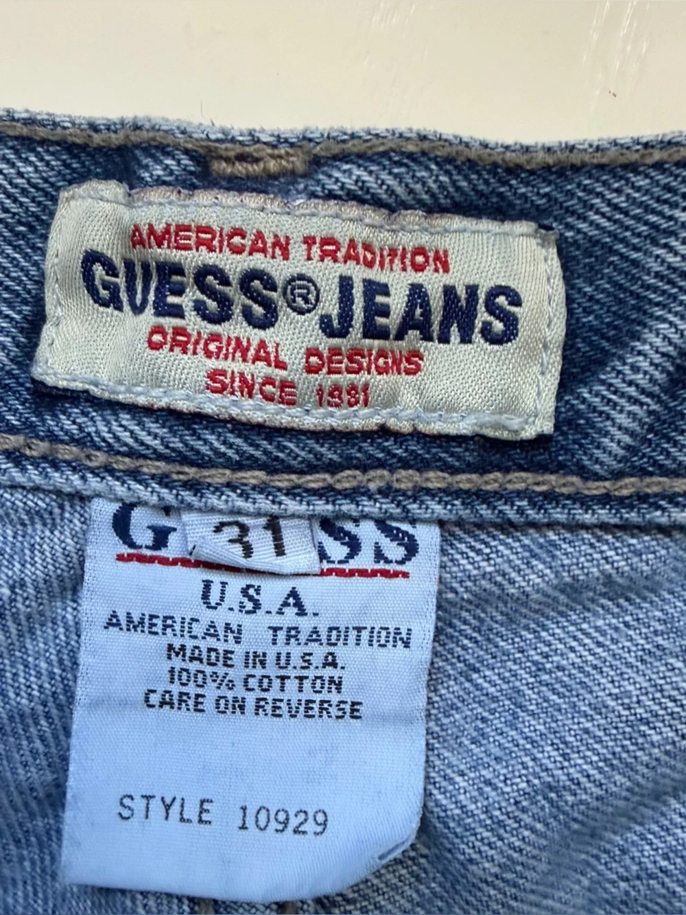 Guess Vintage Denim Jean Shorts 90s High Waist Baggy Mom Blue Size 28